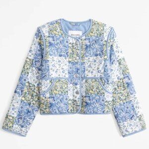 abercrombie kids quilted liner jacket blue floral